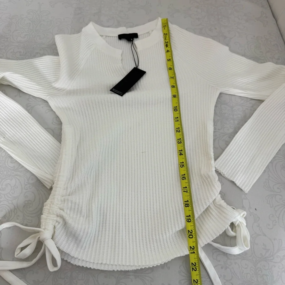 The Range Stark Jumbo Waffle Knit Gathered Slash Long Sleeve Top Size XS - Picture 13 of 13